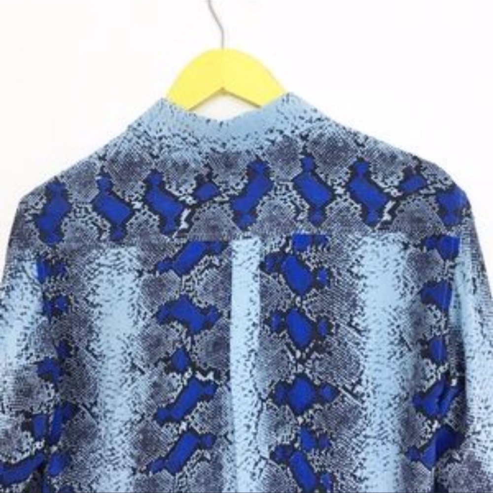 Equipment Blouse, Blue Python Snakeskin Print - image 3